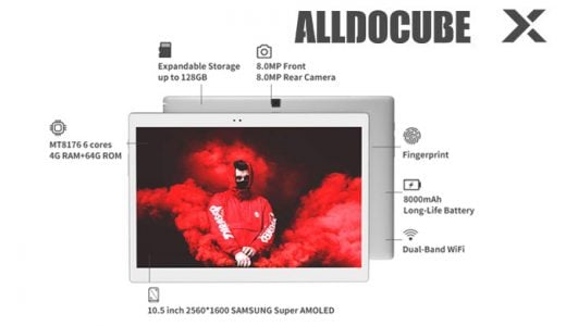 ALLDOCUBE X タブレット 10.5インチ AMOLED 2560x1600 WQXGAがamazonタイムセール特価中！