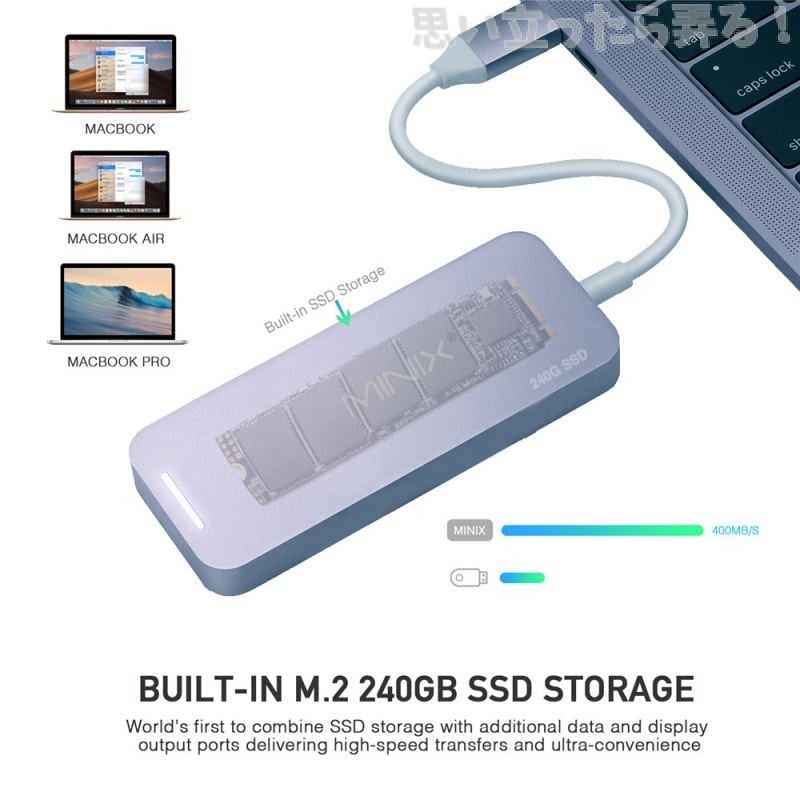 MINIX NEO C SSD USB C HUB With 240G SSD Space Gray