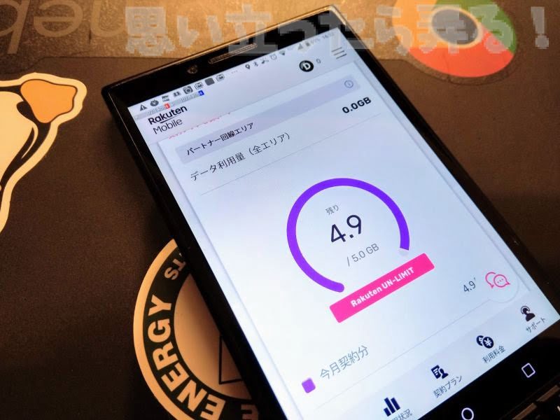 楽天パートナーエリア回線だと5GBの要領を超えても1MBpsでの通信が可能なので制限になっても余裕