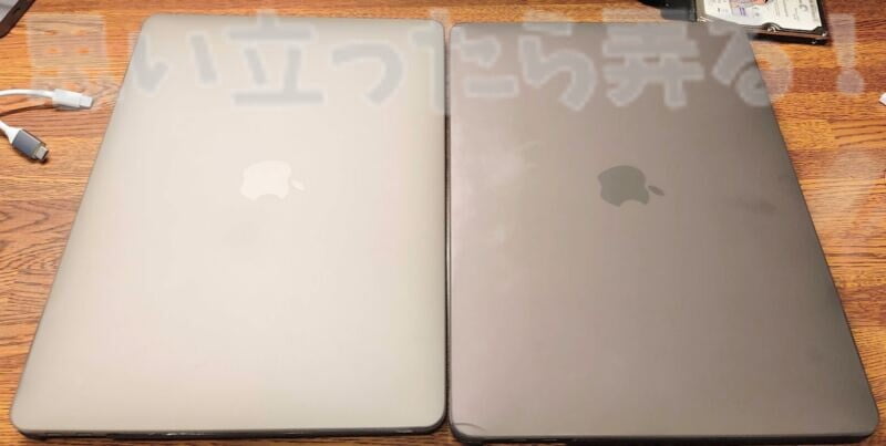 M1 MacBook AirとMacBook Proの天板はほぼ同じ外観