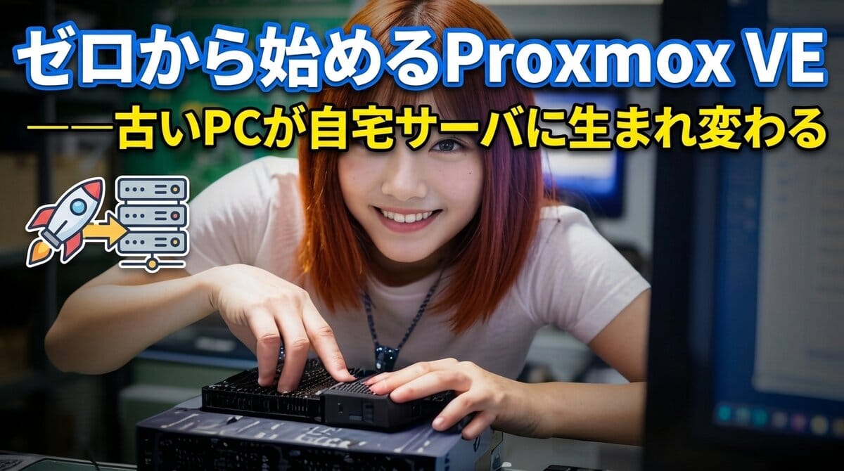 Proxmox VE入門記事のタイトルカード（旧アイキャッチ）