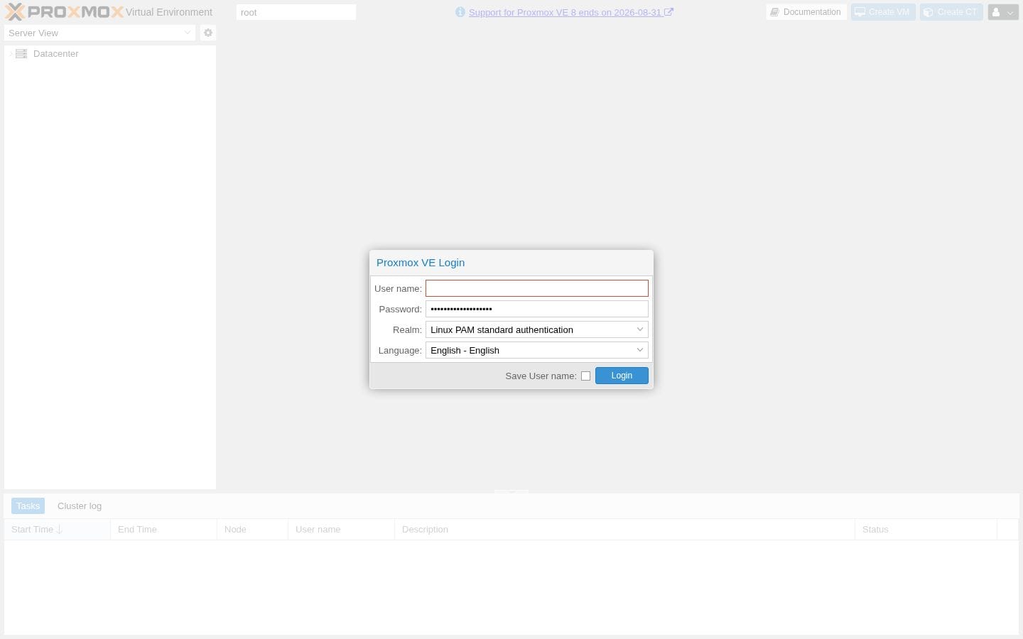 Proxmox VEのネットワーク設定画面。bond0とvmbr0の構成