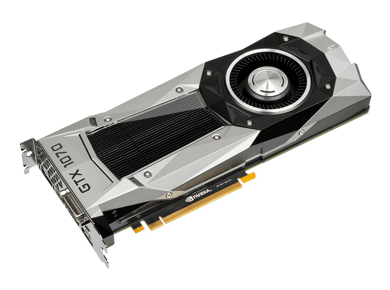 GeForce GTX 1070 Founders Edition の外観（デュアルスロットのリファレンスカード）