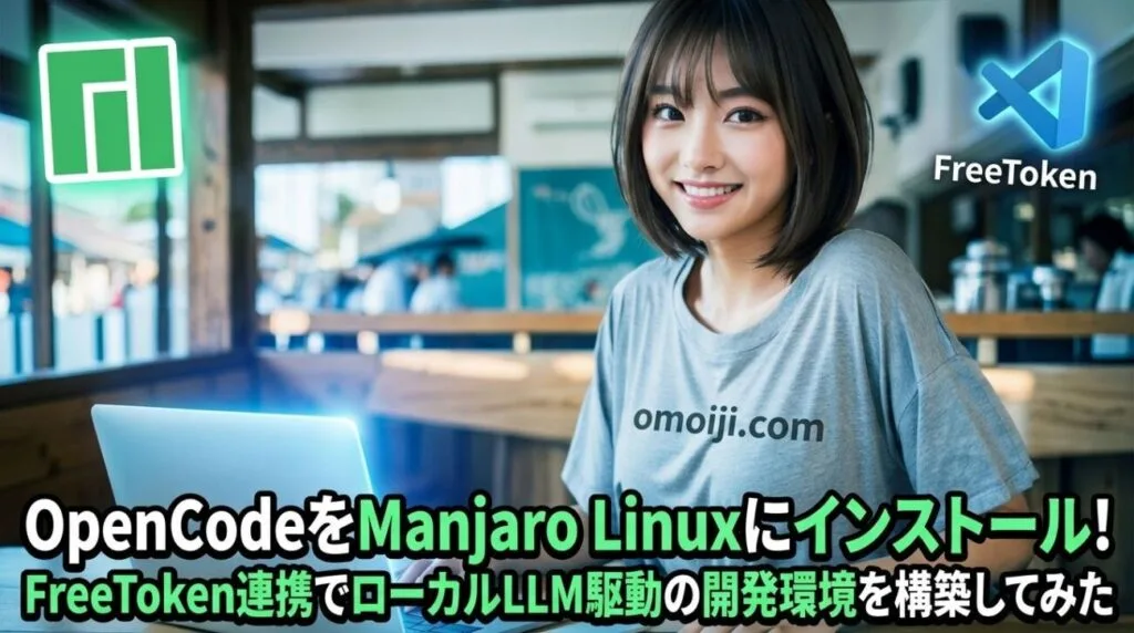 OpenCodeをManjaro Linuxにインストール：FreeToken連携でローカルLLM